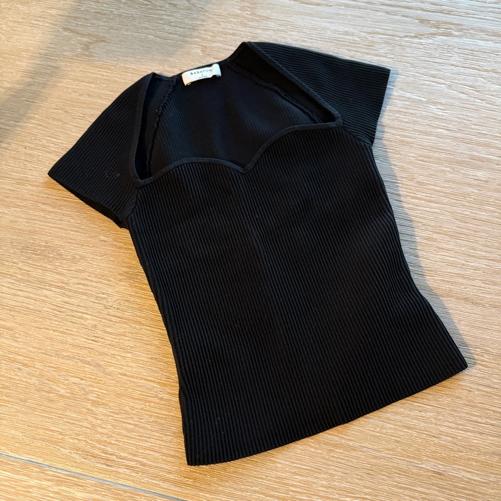 Aritzia Elegant Black Ribbed Women's Top
